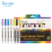 Rotulador de pintura acrílica, rotulador de arte para taza de porcelana de vidrio y roca de cerámica, marcadores de pintura permanentes, papelería, 20 colores