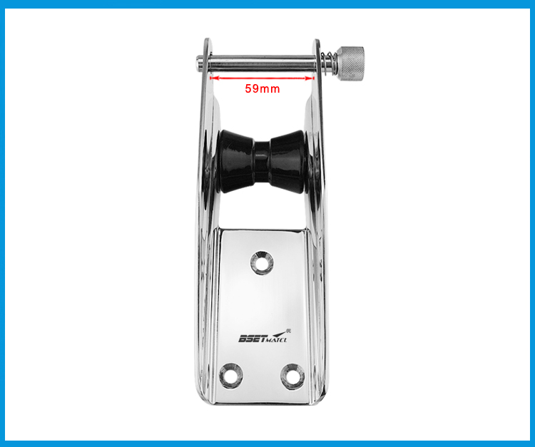 Stainless Steel 316 Heavy Bow Anchor Roller Fixed Anchor Fairlead Marine Boat Docking Nylon Roller Spring Loaded Pin Prevent