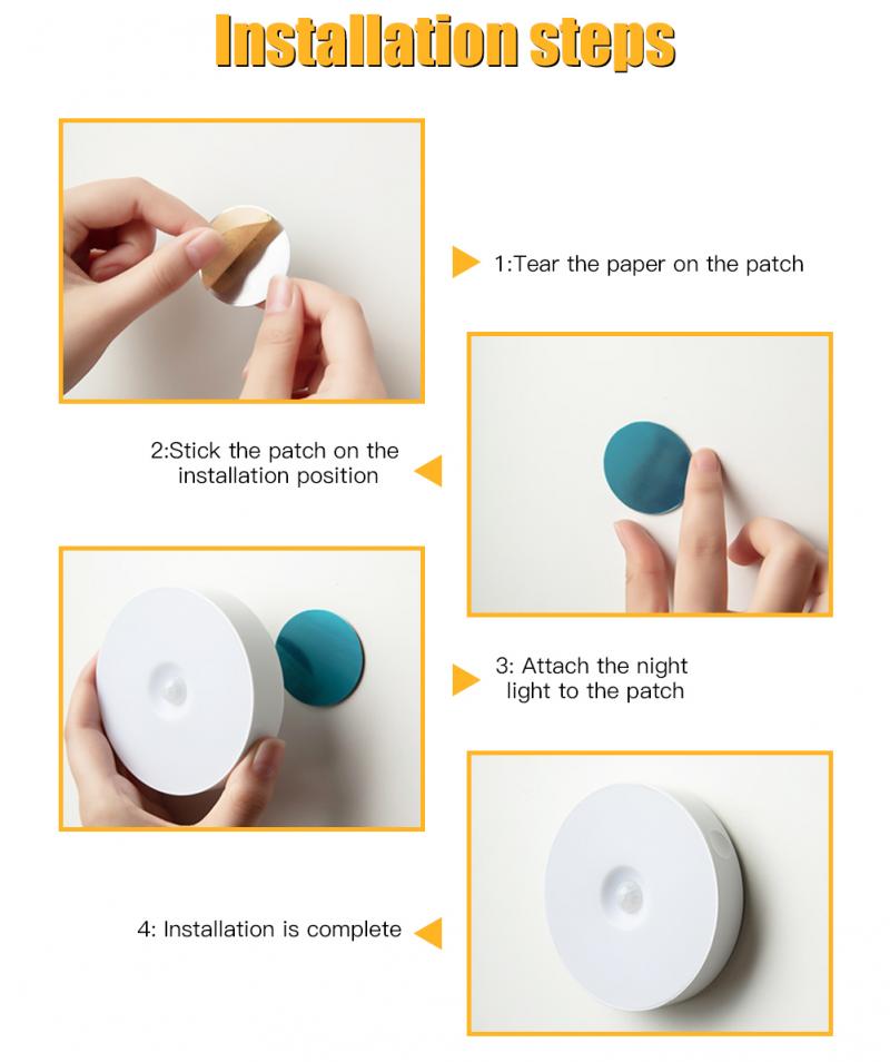 Motion Sensor Light Wireless Waterproof Indoor Outdoor Spotlight LED Safety Night Light 6 LED Garden Wall Magnetic Smart Lamp