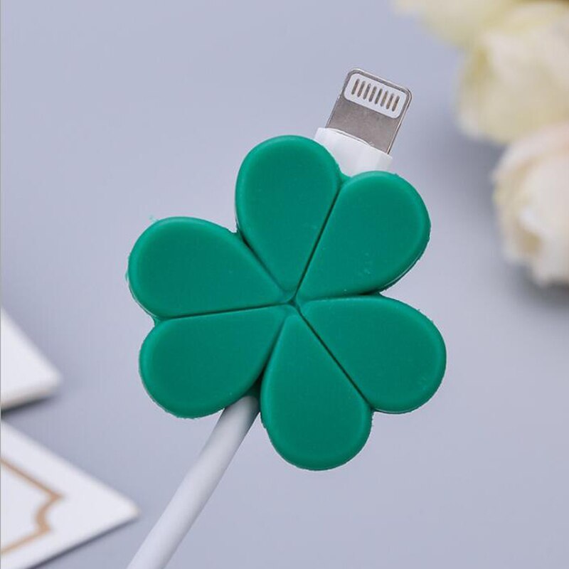 CHIPAL Bite Cute Fruit Cable Protector for iPhone USB Cable Protector Chompers Avocado Pizza Charger Wire Holder Accessories: Clover