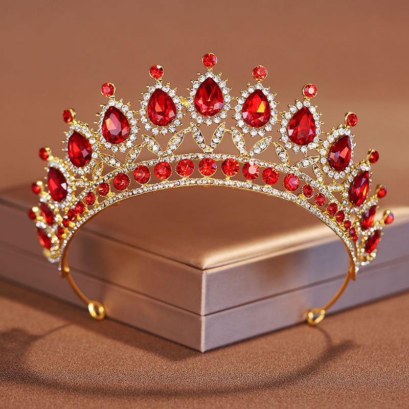 Itacazzo bridal headwear crown, classic red - ColourTiras suitable for women's weddings and birthday parties