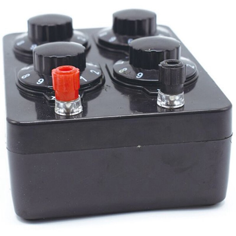 Caja de resistencia Simple de 0-9999 Ohm instrumento de enseñanza de resistencias de precisión Variable de década