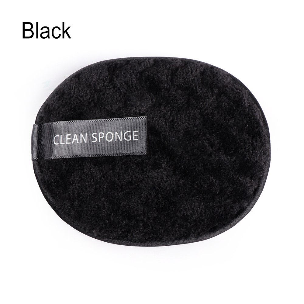 Microfibre chiffon tampons coeur dissolvant serviette visage nettoyage maquillage éponge conteneur maquillage éponge maquillage poudre bouffée peluche: black B