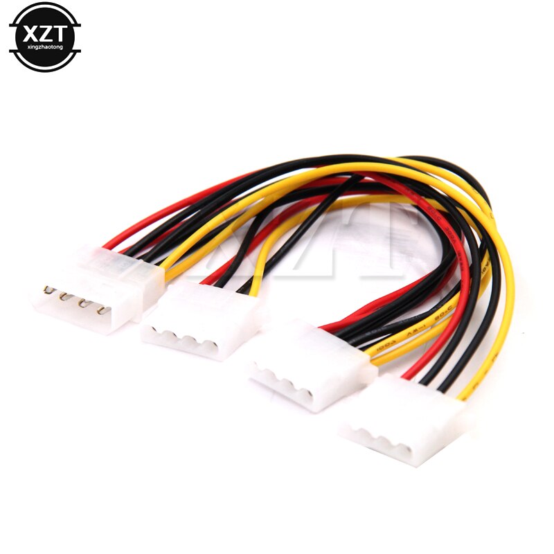 2-Pack 4-Pin Molex Y-Splitter Cable - Male To Dual Female IDE Power Adapter