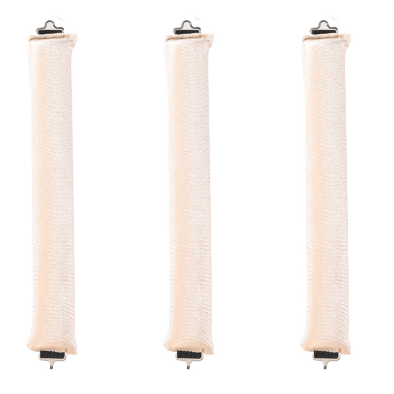 Big Wave Lazy Heatless Curling Rod Plush Head Hair Curler Wave Form Curl Rod Sponge Curling Bouncy Curling Hair Hair Rollers: Beige