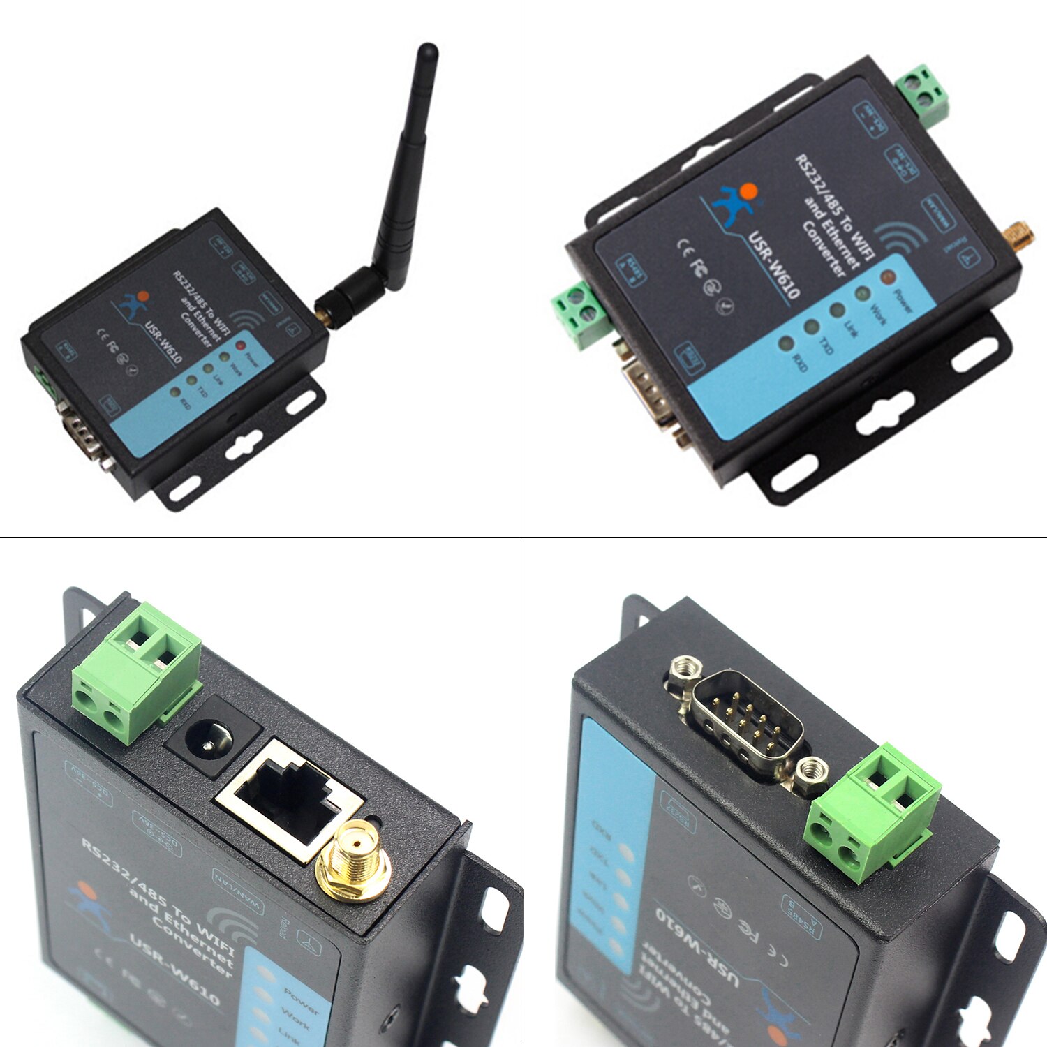 USR-W610 SSL, HTTPS Serial RS232 RS485 to RJ45 Ethernet WiFi Converter Wireless Server Converter Built in Web Server