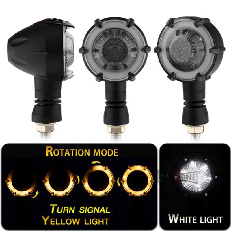 2Pcs/Pair Motorcycle Turn Lights Modified Waterproof LED Decorative Accessories Signal Lights Motors Daytime Running Lights: White Light