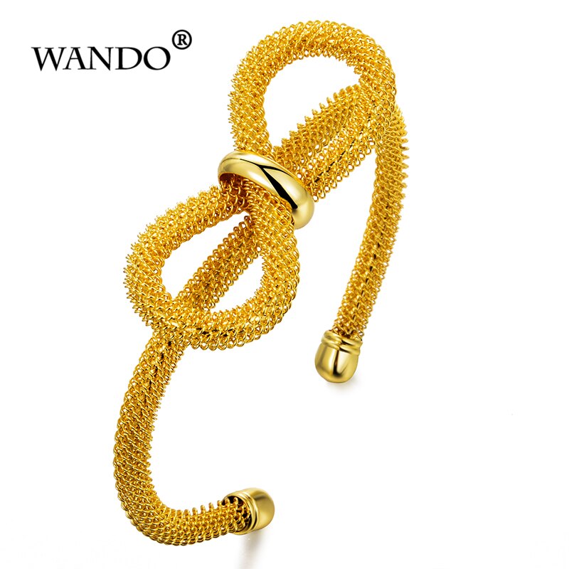 WANDO 2 pcs Dubai África Etíope Jóias Pulseira Arco Aberto Ajustável Jóias Na Moda da Cor do Ouro Cuff Pulseiras presente gril wb117