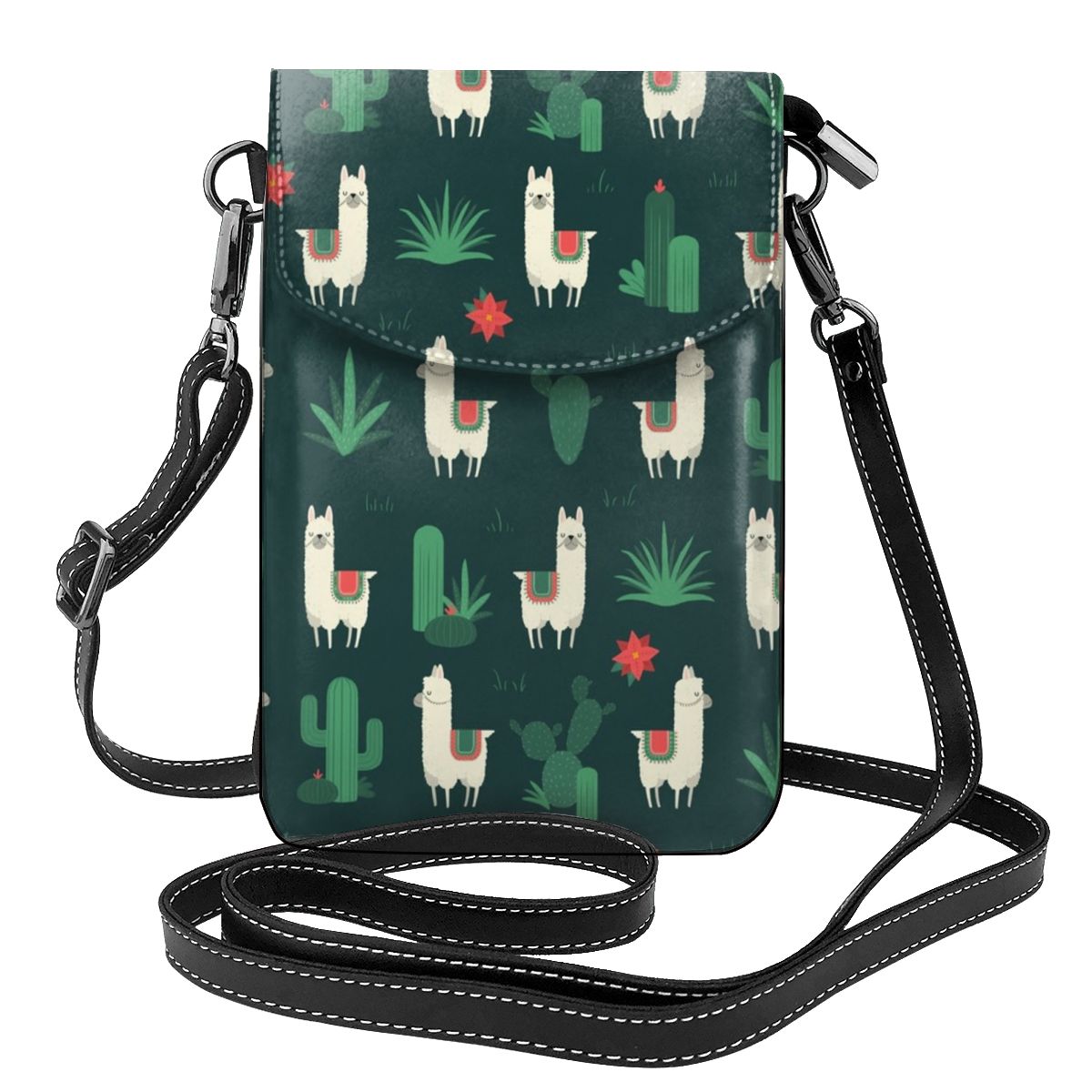 Tortoise Eating Cactus Shoulder Bag House Plant Aesthetic Leather School Women Bags Student Bulk Purse: 5