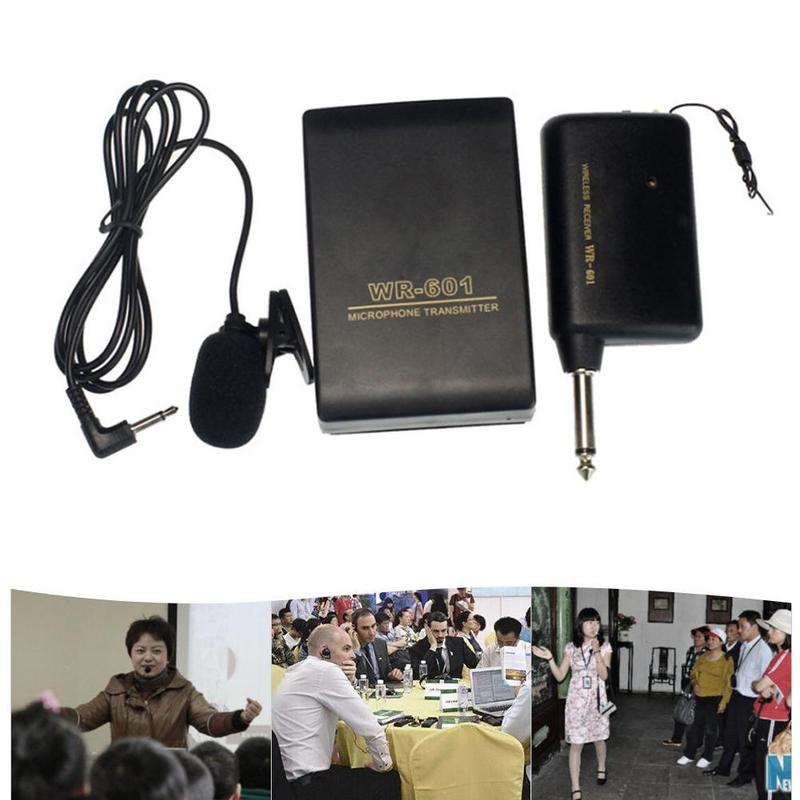 WR601 Draadloze Fm Microfoon Systeem Met Zender Revers Clip Microfoon Mic System Fit Voor Lezing Conferentie