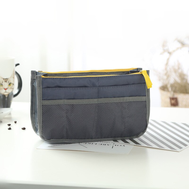 Bolsas de viaje multifuncionales de lona, bolsas de almacenamiento para cosméticos, bolsas de organizador informal para hombre y mujer: Gray