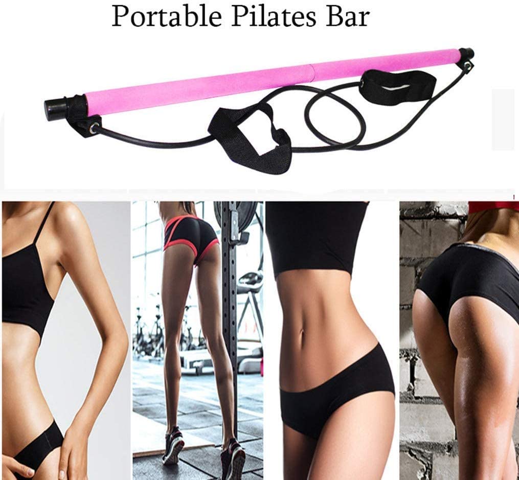 Pilates Bar Kit with Resistance Band Yoga Exercise Pilates Bar with Foot Loop Yoga Pilates Stick