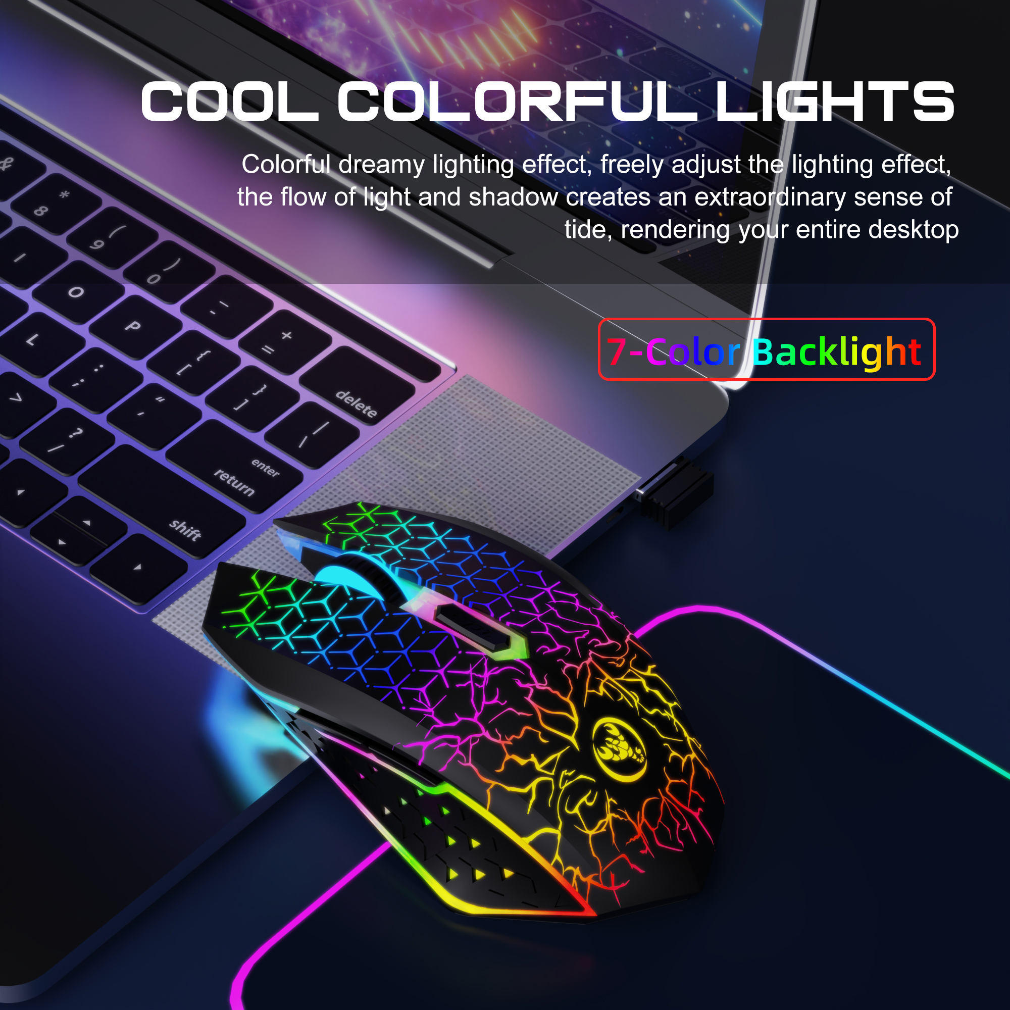 2025 Neue HXSJ T34 6D Dual-Funkmaus 1600 DPI RGB-Hintergrundbeleuchtung Stummschalttaste Ergonomie 500 mAh wiederaufladbare Gaming-Maus für Laptop