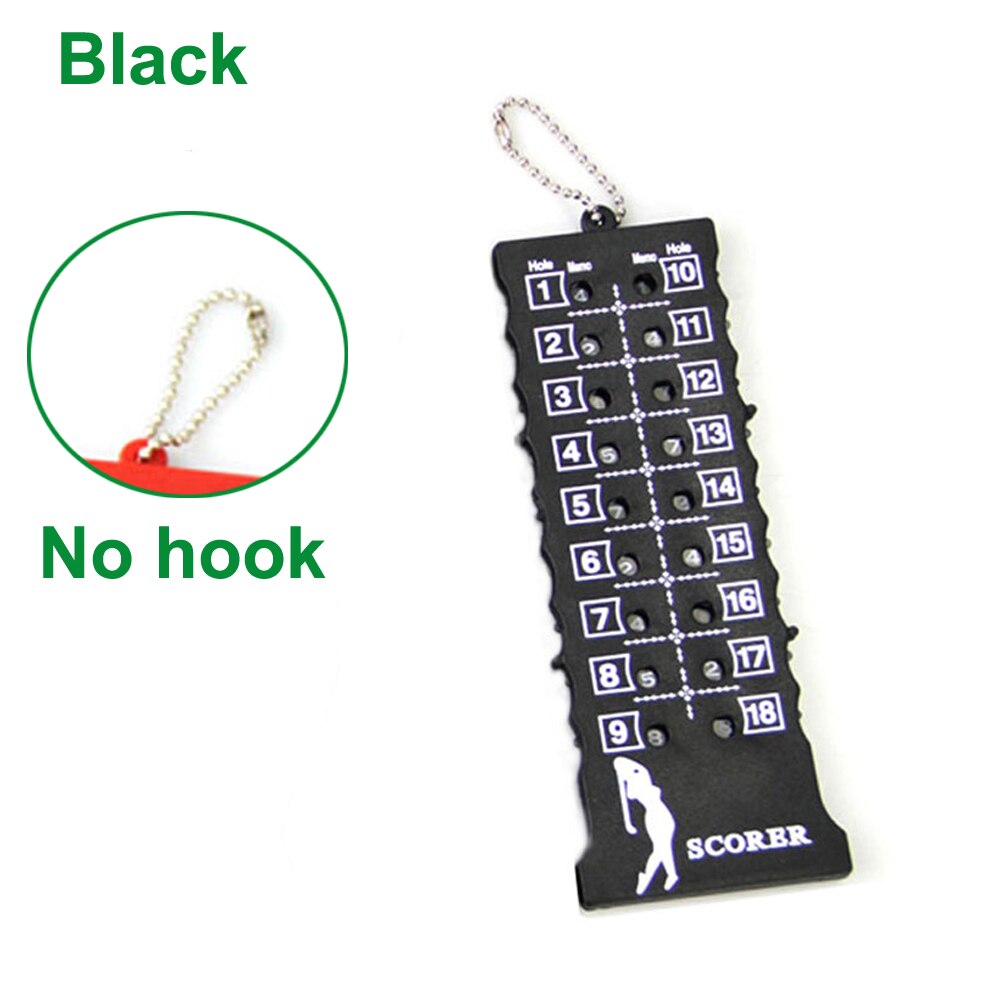 1Pcs 18 Hole Golf Stroke Putt Score Card Counter Golf Score Indicator Met Sleutelhanger Golf Score Teller Golf training Aids: Black-No Hook