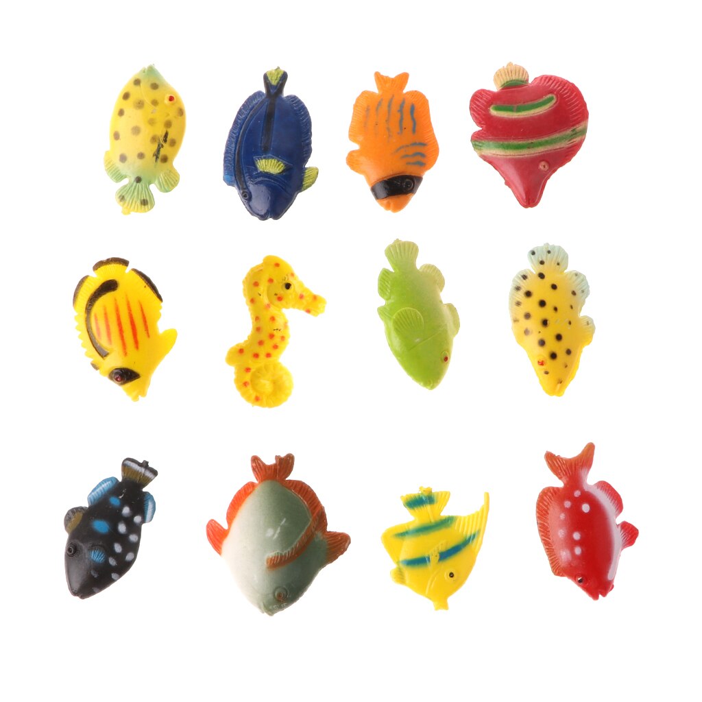 12-piece Plastic Marine Animal Fish Model Educational Toy Party Bag Fillers