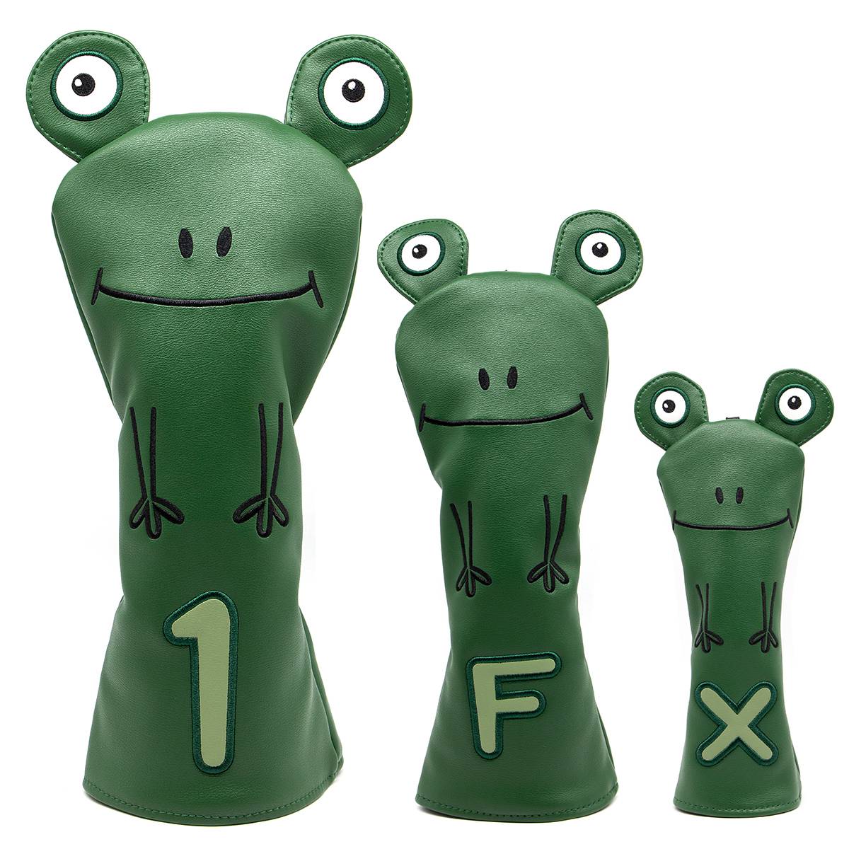 Golf club wood headcover Cute Frog Leather Hand-Made 1 Wood driver head cover Fairway golf headcvoer Hybird covers