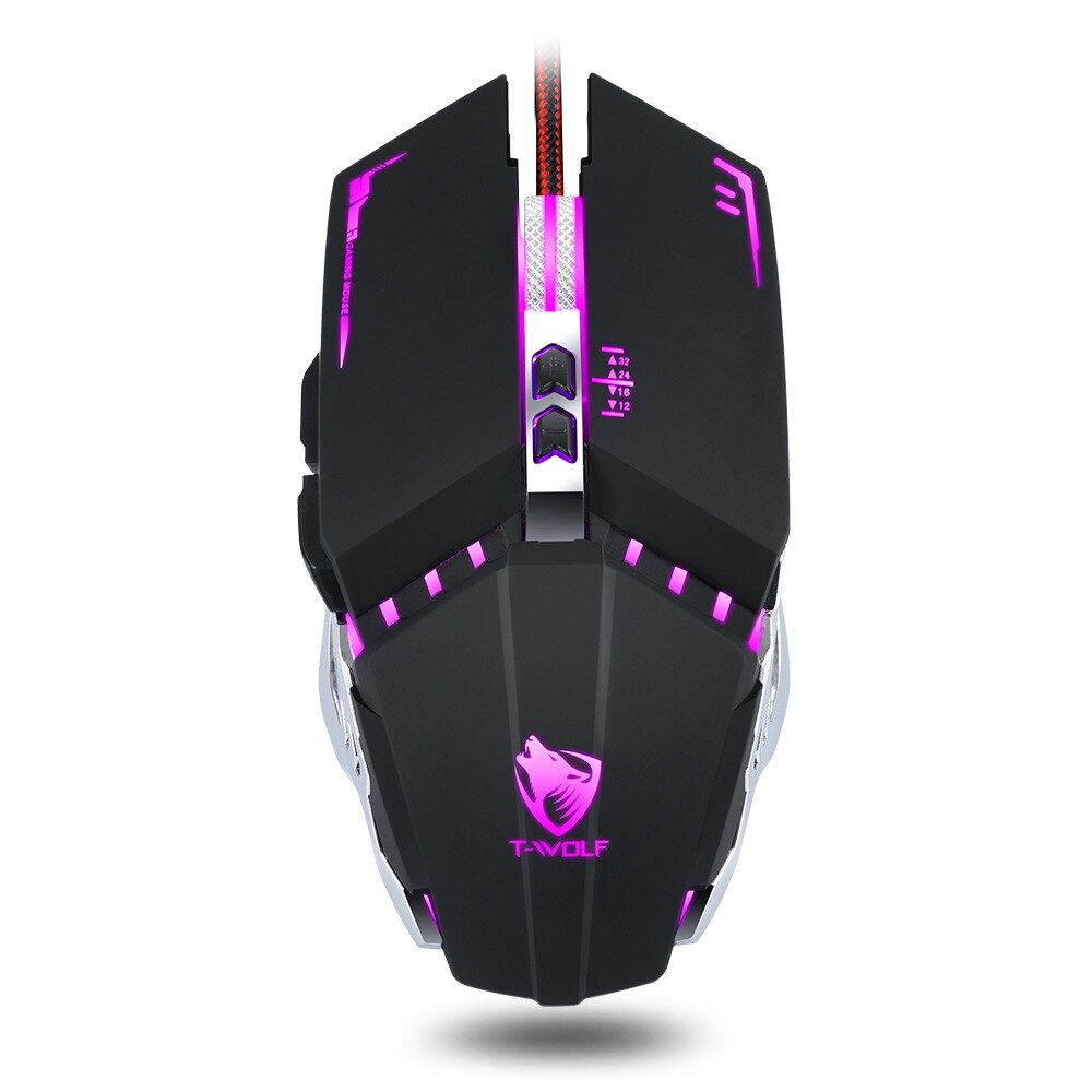 Mouse da gioco cablato professionale 7 pulsanti 3200DPI LED ottico USB Mouse per Computer Mouse da gioco Mouse da gioco Mause per PC laptop Gamer