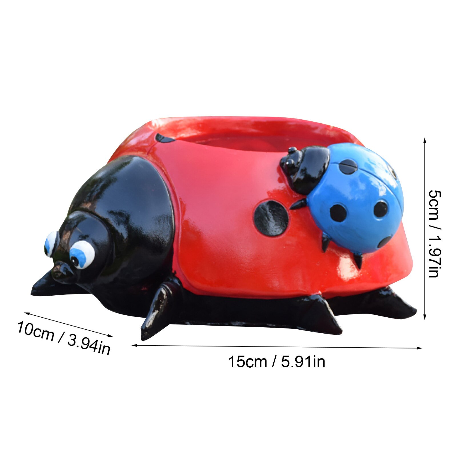 40# Garden Ladybugs Flower Pot Sketches Simulation Animal Garden Decoration Outdoor Planters Gardening Garden Pots Planters