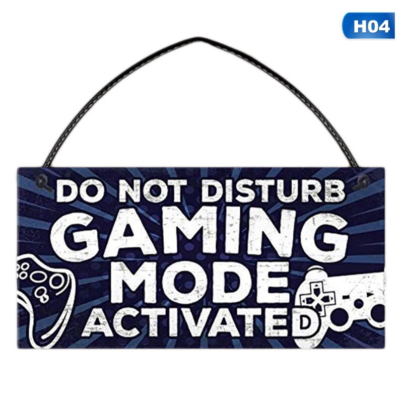 Wooden Door Hanging Sign Ornament Funny Keep Out Gamer At Play Decoration for Home Wooden Pendants: H04