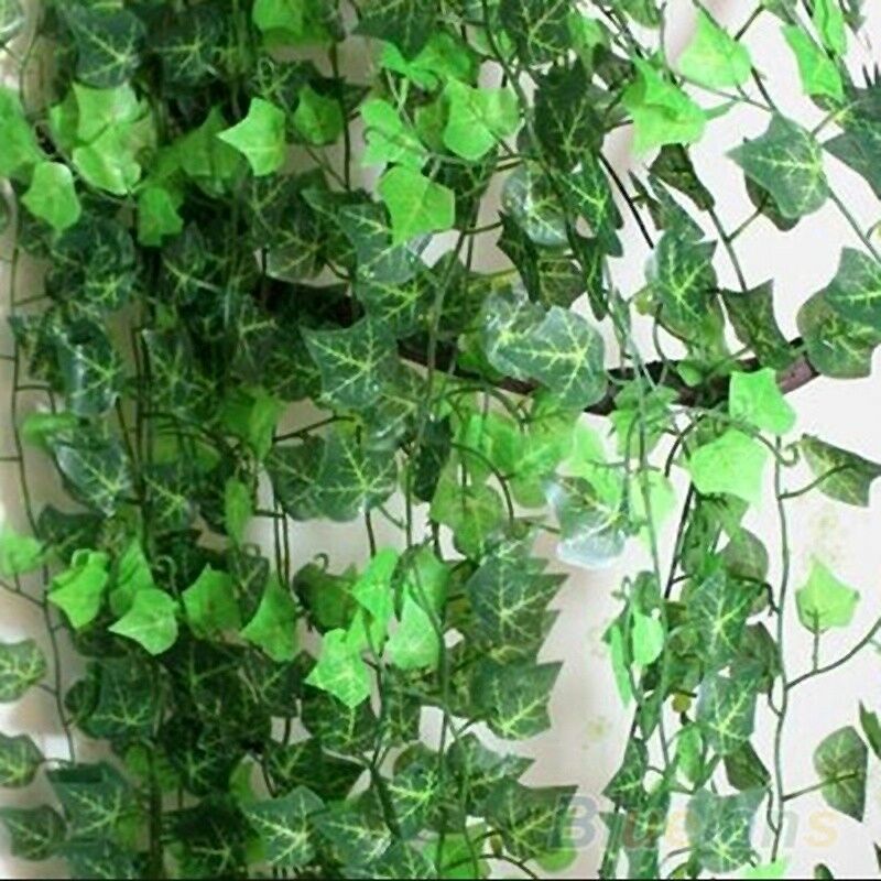 2.4m kunstige grønne blade vin vedbend blomsterblad krans silke rose hjem bryllup haven dekoration 1pc