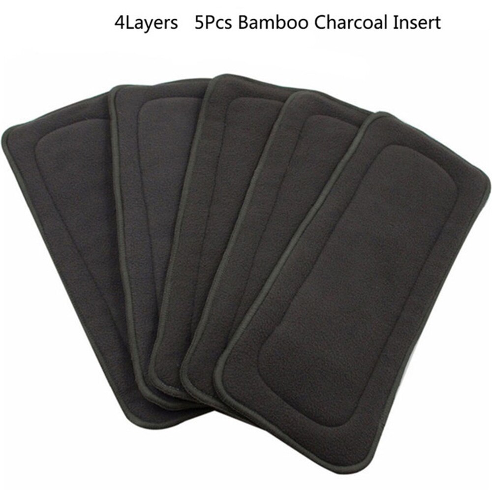 Ohbabyka-couches lavables | Paquet de 10 couches, Couche Lavable, Microfibre, charbon de bambou, tissu de Couche, Inserts de couverture de couches