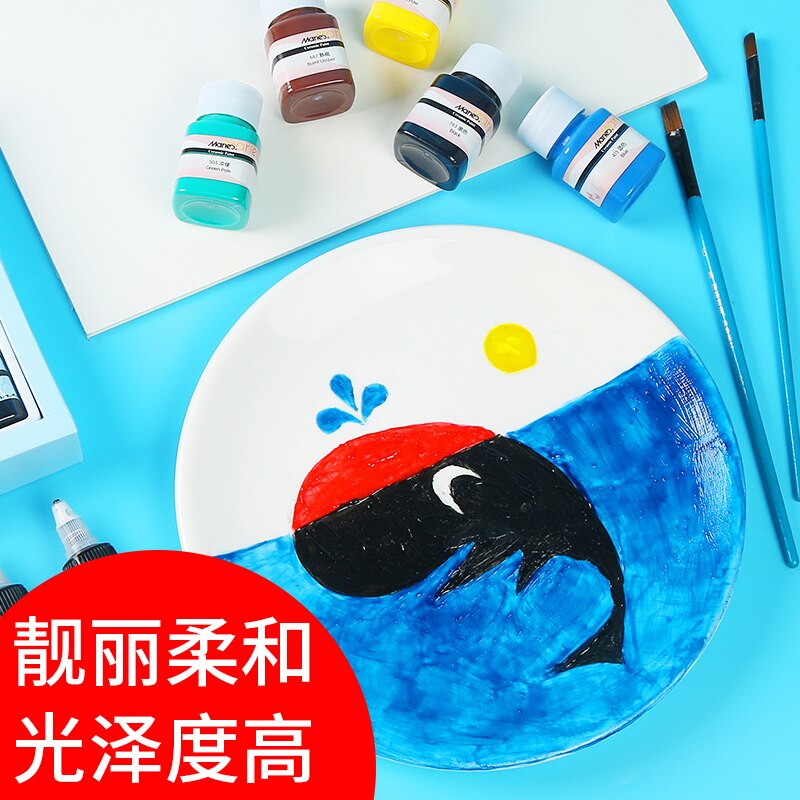 6/9 color ceramic glass painting acrylic paint set diy waterproof can not lose color paint