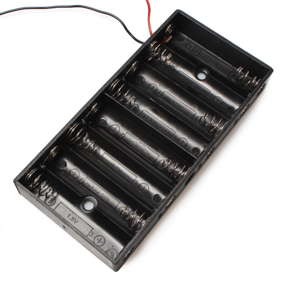 1 Stks/partij Plastic 12 V Batterij Box 8 * AA Batterij Plastic Lente Behuizing aa-batterij box Zonder Schakelaar Voor fiets Batterij Doos