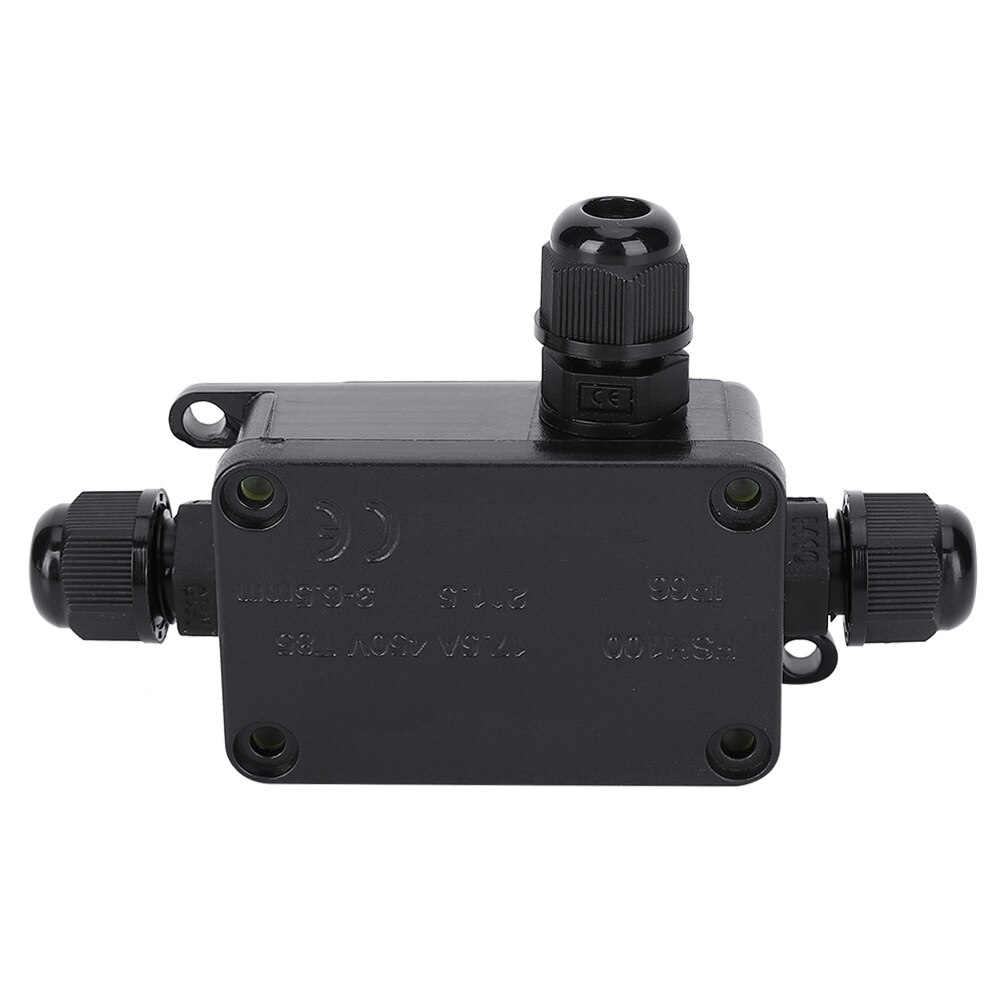 IP66 Ich bin Freien Wasserdichte Kabel Anschluss Terminal Kreuzung Kasten Mini 1 in 2 aus 3-6,5mm Kabel Verteilung Kasten schwarz