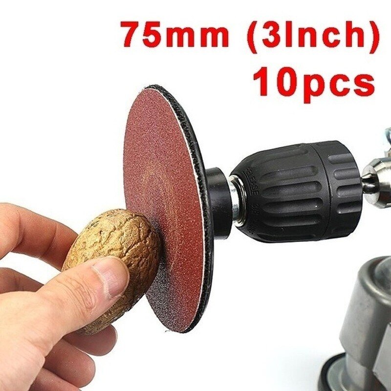 10pcs 75mm 3 Inch Sanding Sheet Sander Discs Polishing Pad Sandpaper For Sander Red Round Sanding Paper 80-1500 Grit
