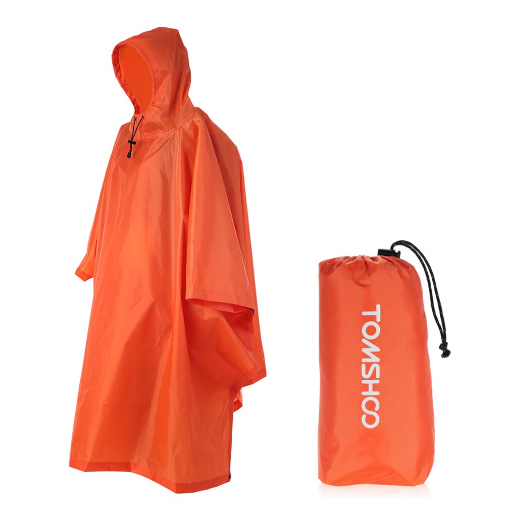 Kevyt vedenpitävä hupullinen sadeponcho sadetakki miehille naisille ulkoilu vaellus pyöräily retkeilymatto katos katos: Tyyli c oranssi