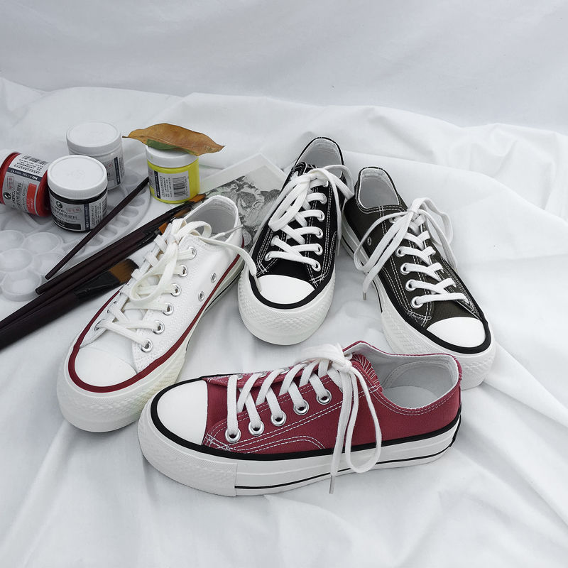 Spring/Autumn ladies platform canvas shoes women shoes sneakers Lace-Up Solid zapatillas mujer B-20