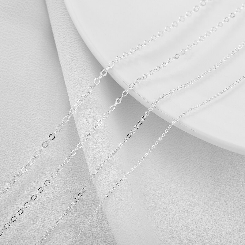 Chaîne croisée plaquée argent 925, 1 mètre, pour la fabrication de bijoux, bricolage, collier, boucles d&#39;oreilles, Bracelets, bobine de chaîne