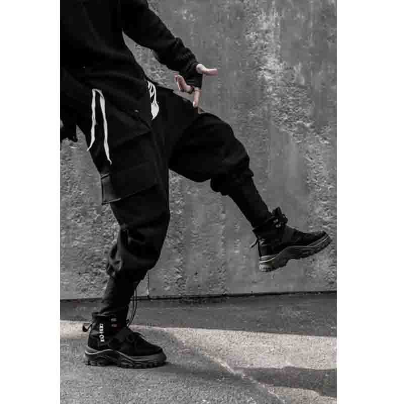 Afslappet dag arbejdstøj leggings mærke efterår vinter hip hop personlighed mørk løs stil funktion alsidig