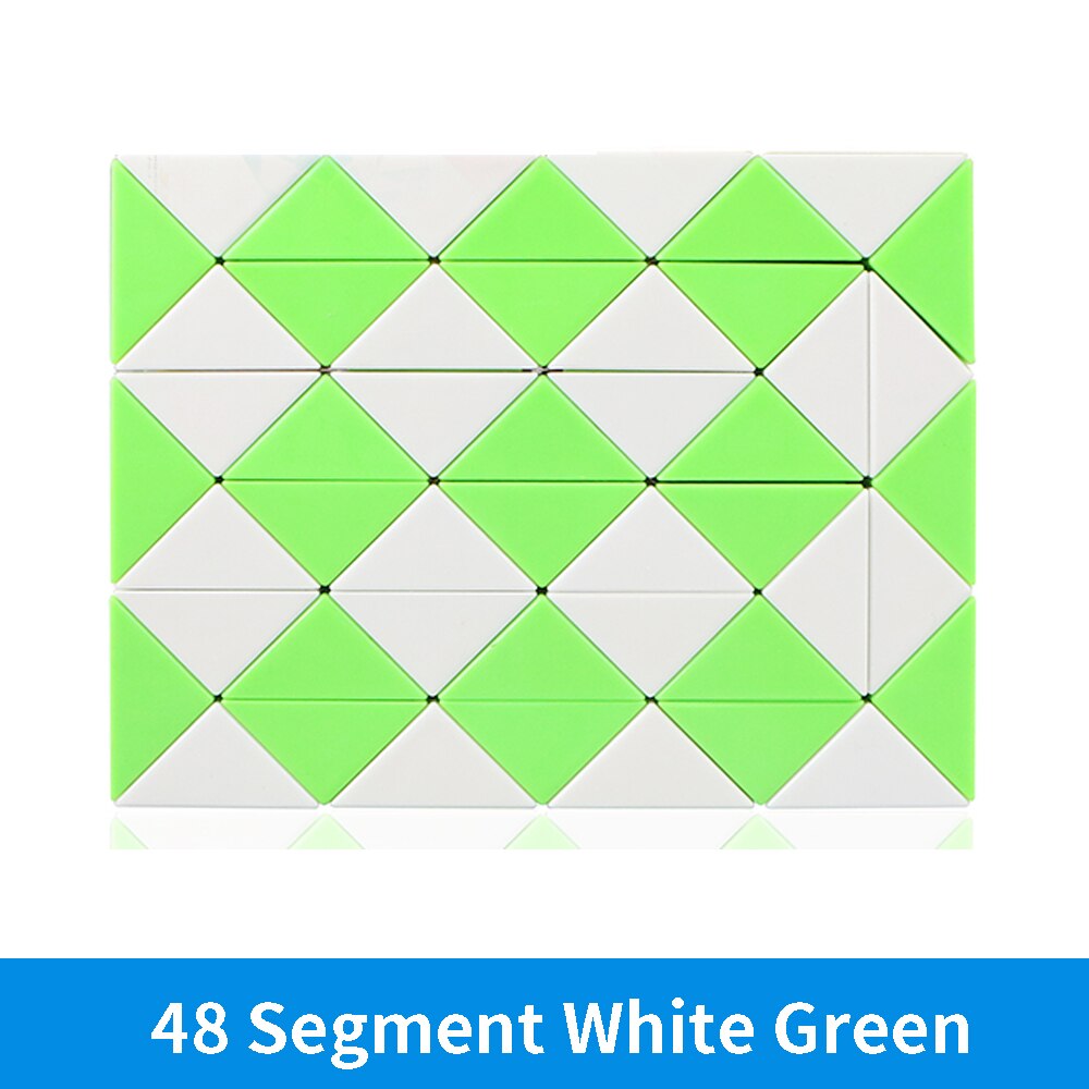 Cubo di righello Magico 3D Qiyi 60/72/24/36/48 segmenti Cubo Magico serpente Cubo di torsione Puzzle giocattoli educativi per bambini per bambini: 48 white green