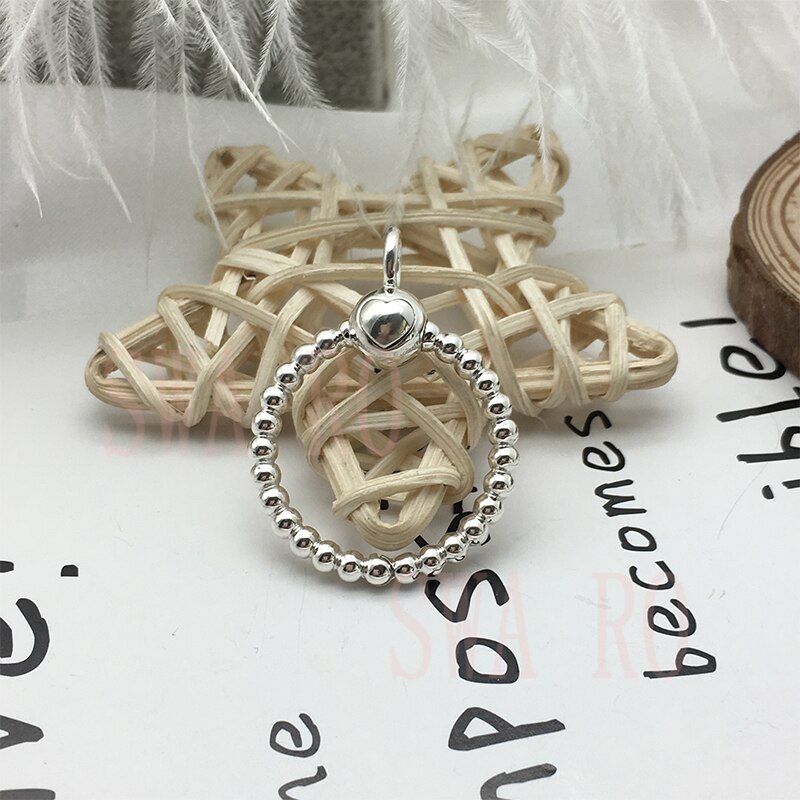 S925 Momente Kleine Pavé O-förmigen Charme Anhänger, exquisite Und Hohe Schmuck Für Frauen Als Fit Original Armband
