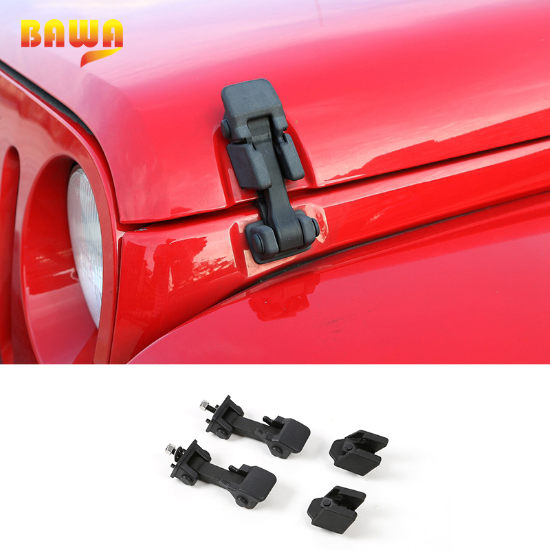 BAWA Engine Bonnets Hood Latch for Jeep Wrangler 2007 ABS Original Black Hood Lock For Jeep Wrangler Car Hood Locks