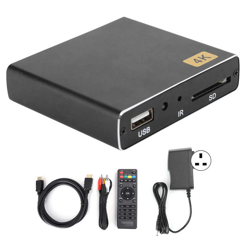 High Definition 4K Speler Ondersteuning Horizontale Verticale Screen Autocycle Advisering Player 100-240V Media Player: UK Plug