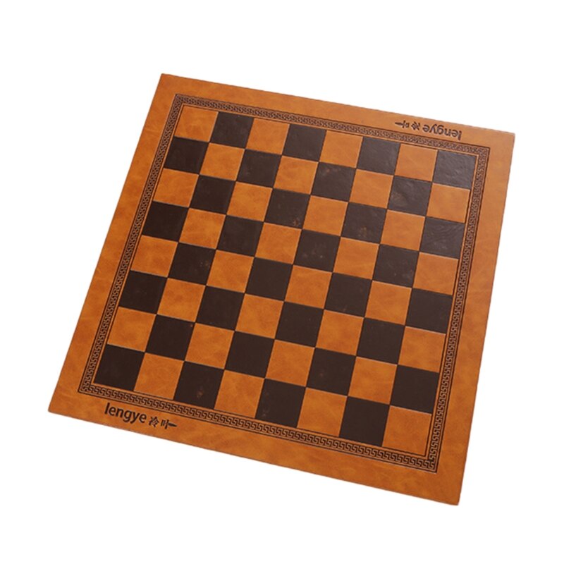 Embossed Leather International Chess Board Games Mat Checkers Universal Chessboard Birthday: Burgundy