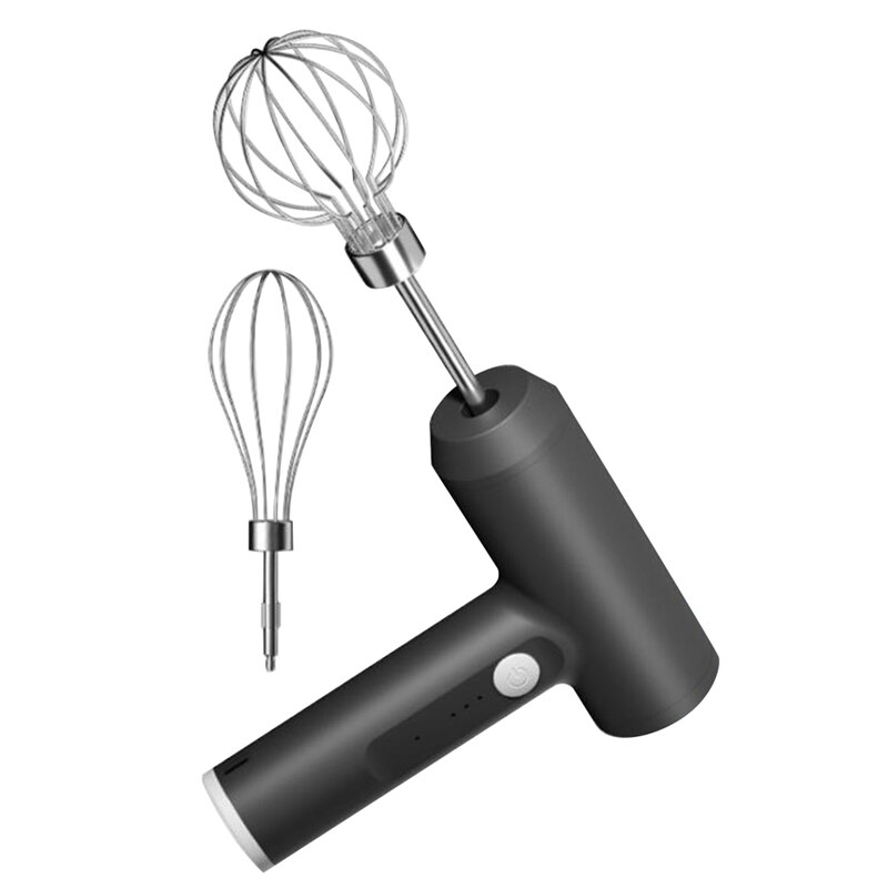 Frullatore EAS-Electric frullatore montalatte palmare ricarica USB creatore di bolle in acciaio frusta per integratore alimentare per caffè: Black Grey