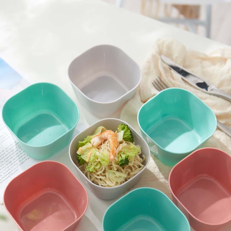 Household square plastic fruit vegetable salad bowl kitchen pot snack dried plate simple style