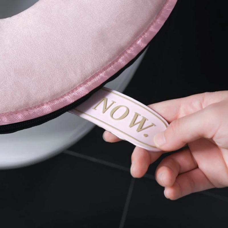 Uniwersalny pokrowiec na deskę sedesową zapinany na suwak na zimę miękki podgrzewany zmywalny podkładka na siodełko WC Podkładka sedes robić łazienki pokrowiec na deskę sedesową