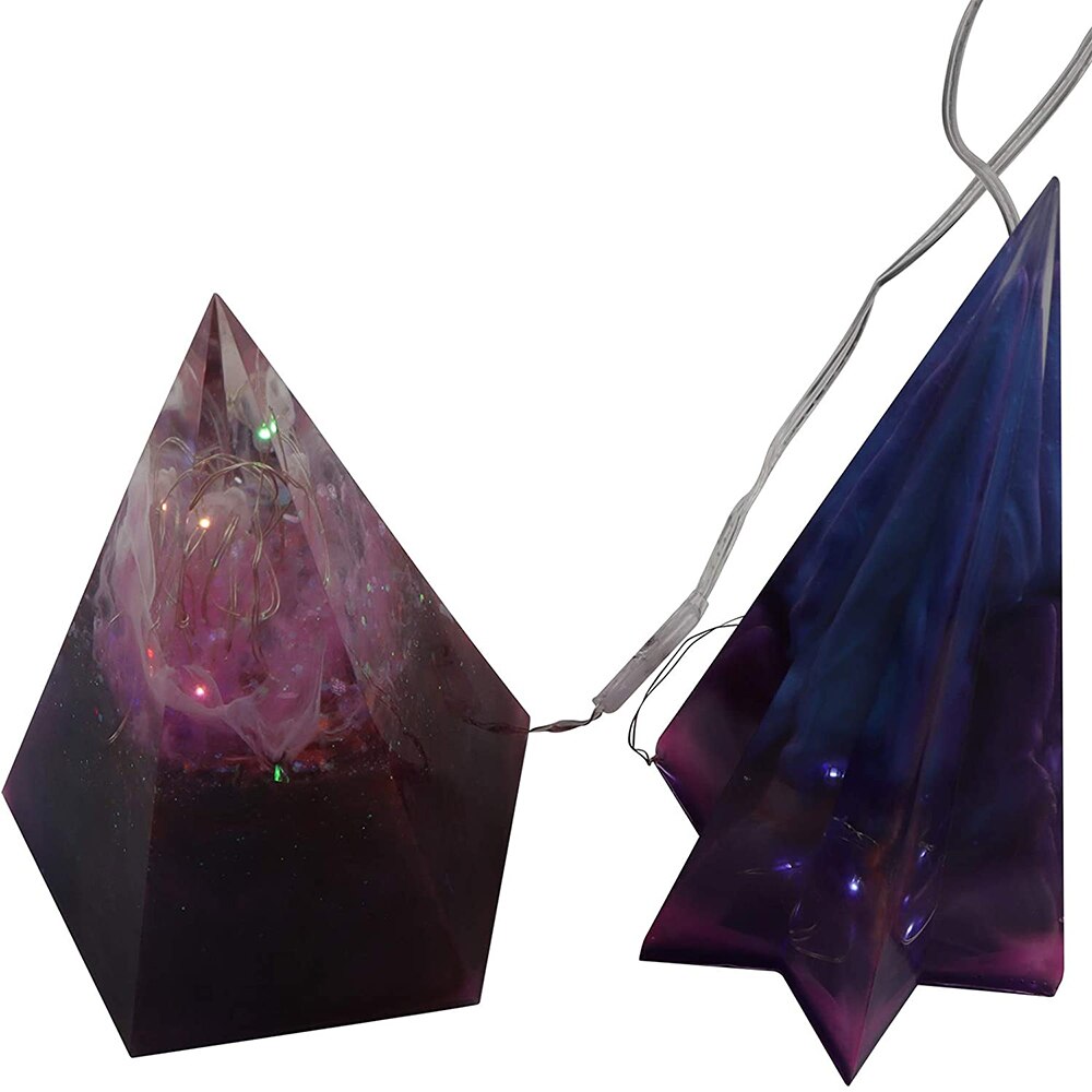 Molde de cono Hexagonal de silicona para manualidades, molde de cono Pentagonal, moldes transparentes y flexibles para fundición con resina, cemento y vela