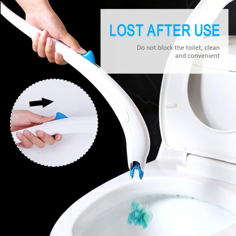 Wonserlife engangs toiletrengøringsbørste badeværelse rengøringshåndtag + bøjle +12 påfyldningsrengøringsværktøj med pincet skrubberbørste