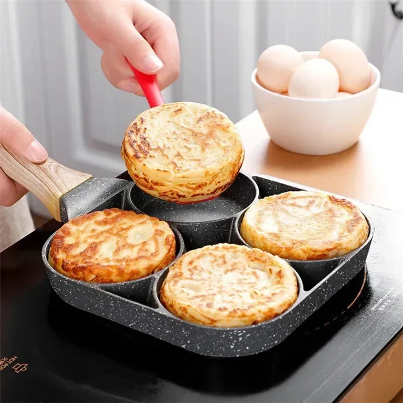 2023 Nuova padella per uova Padelle per pancake antiaderenti 4 tazze Pentole Padella per pancake Padella per uova adatta per fornello a gas Fornello a induzione