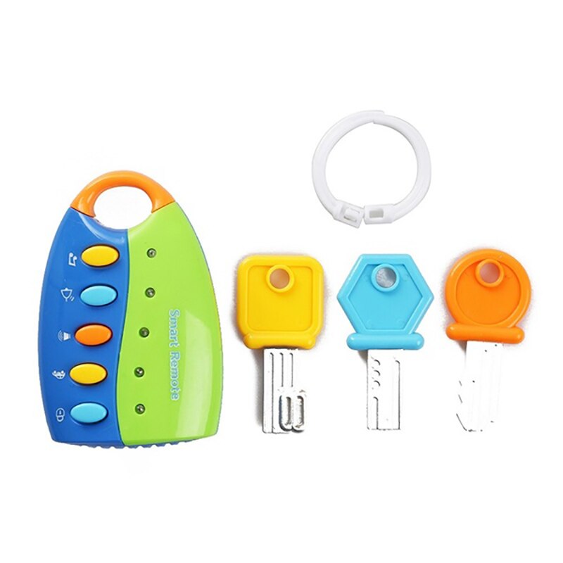 Coche Musical de juguete para bebé, juguete de llaves, control remoto inteligente, voces, juguete para juego de imitación, simulación de coche, llave, cerradura, juguete educativo