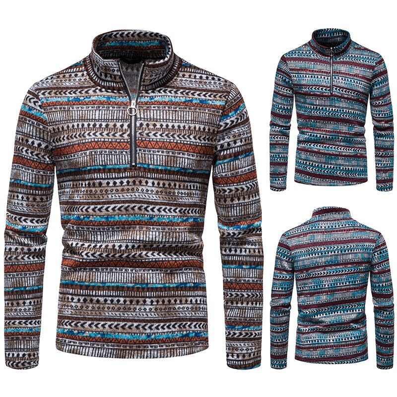 Suéter de punto para hombre, chaqueta de manga larga, cárdigan de lana con suéter, informal, cuello levantado, celebridad, Invierno
