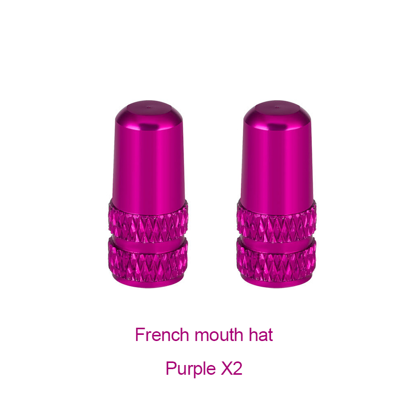 2pc Fahrrad Ventil Kappe Aluminium Legierung Presta/Schrader Straße Mountainbike Reifen Ventil Kappe Staub Schutz Abdeckung Fahrrad zubehör: Type A Purple