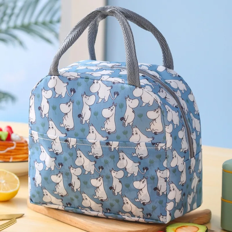 Bolsa de almuerzo con asa, bolsa térmica aislante para mujer y niño, fiambrera para picnic, viaje, almacenamiento de frutas y alimentos, bolsas térmicas para desayuno: Azul