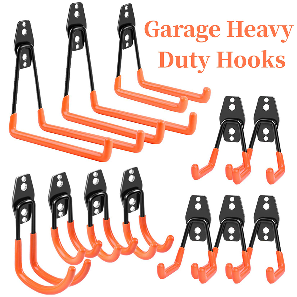 1/10PC Heavy Duty Metal Hook Garage Organizer Wall Mount Bicycle Hanger Hooks Anti-slip Storage Hook Garage Storage Tool