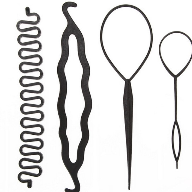 4 st/set multi-style kvinnor hår twist styling clip stick maker gör själv hår fläta verktyg håraccessoarer fläta gör själv frisyr